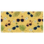 Seamless Pattern Of Sunglasses Tropical Leaves And Flowers Banner and Sign 4  x 2 