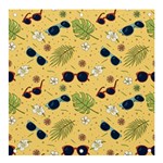 Seamless Pattern Of Sunglasses Tropical Leaves And Flowers Banner and Sign 4  x 4 