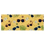 Seamless Pattern Of Sunglasses Tropical Leaves And Flowers Banner and Sign 8  x 3 