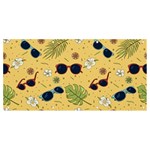 Seamless Pattern Of Sunglasses Tropical Leaves And Flowers Banner and Sign 8  x 4 