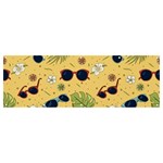 Seamless Pattern Of Sunglasses Tropical Leaves And Flowers Banner and Sign 12  x 4 