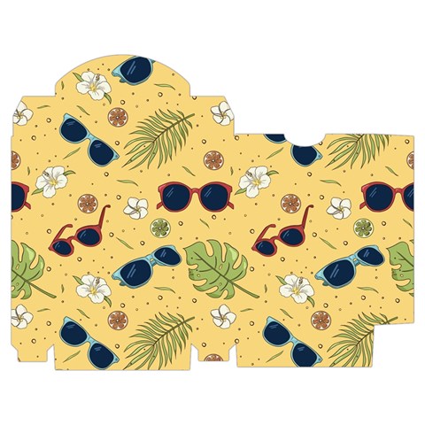 Seamless Pattern Of Sunglasses Tropical Leaves And Flowers Playing Cards Single Design (Rectangle) with Custom Box from ArtsNow.com Poker Box