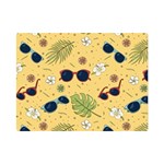 Seamless Pattern Of Sunglasses Tropical Leaves And Flowers Premium Plush Fleece Blanket (Mini)