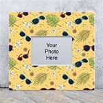Seamless Pattern Of Sunglasses Tropical Leaves And Flowers White Wall Photo Frame 5  x 7 