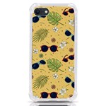 Seamless Pattern Of Sunglasses Tropical Leaves And Flowers iPhone SE