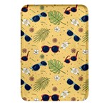 Seamless Pattern Of Sunglasses Tropical Leaves And Flowers Rectangular Glass Fridge Magnet (4 pack)