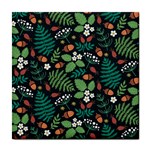 Pattern Forest Leaf Flower Motif Tile Coaster