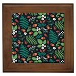 Pattern Forest Leaf Flower Motif Framed Tile