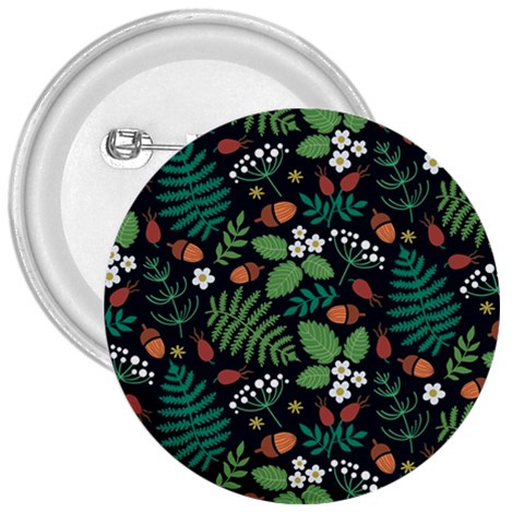 Pattern Forest Leaf Flower Motif 3  Buttons from ArtsNow.com Front