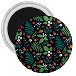 Pattern Forest Leaf Flower Motif 3  Magnets