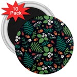 Pattern Forest Leaf Flower Motif 3  Magnets (10 pack) 