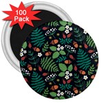 Pattern Forest Leaf Flower Motif 3  Magnets (100 pack)