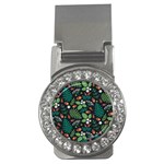 Pattern Forest Leaf Flower Motif Money Clips (CZ) 