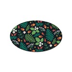 Pattern Forest Leaf Flower Motif Sticker (Oval)
