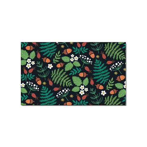 Pattern Forest Leaf Flower Motif Sticker (Rectangular) from ArtsNow.com Front