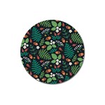 Pattern Forest Leaf Flower Motif Magnet 3  (Round)