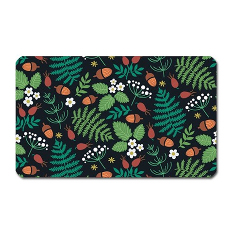 Pattern Forest Leaf Flower Motif Magnet (Rectangular) from ArtsNow.com Front