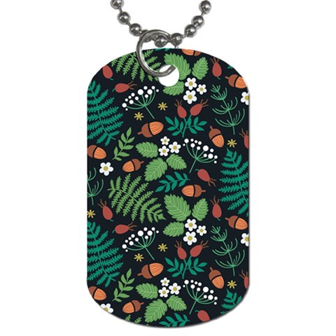 Pattern Forest Leaf Flower Motif Dog Tag (One Side) from ArtsNow.com Front