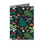 Pattern Forest Leaf Flower Motif Mini Greeting Card