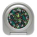 Pattern Forest Leaf Flower Motif Travel Alarm Clock