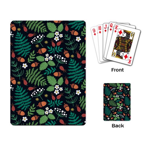 Pattern Forest Leaf Flower Motif Playing Cards Single Design (Rectangle) from ArtsNow.com Back