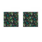 Pattern Forest Leaf Flower Motif Cufflinks (Square)