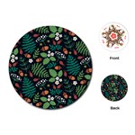 Pattern Forest Leaf Flower Motif Playing Cards Single Design (Round)