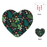 Pattern Forest Leaf Flower Motif Playing Cards Single Design (Heart)