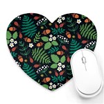 Pattern Forest Leaf Flower Motif Heart Mousepad