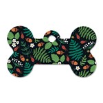 Pattern Forest Leaf Flower Motif Dog Tag Bone (One Side)