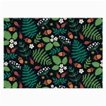 Pattern Forest Leaf Flower Motif Large Glasses Cloth (2 Sides)