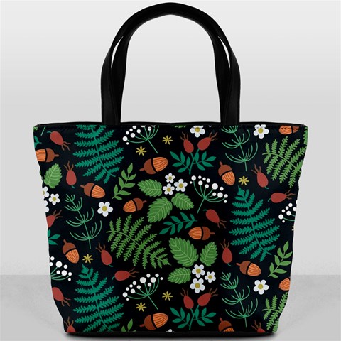 Pattern Forest Leaf Flower Motif Bucket Bag from ArtsNow.com Front