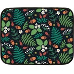 Pattern Forest Leaf Flower Motif Fleece Blanket (Mini)
