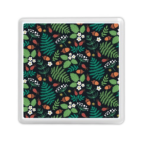 Pattern Forest Leaf Flower Motif Memory Card Reader (Square) from ArtsNow.com Front