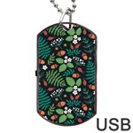 Pattern Forest Leaf Flower Motif Dog Tag USB Flash (Two Sides)