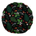 Pattern Forest Leaf Flower Motif Large 18  Premium Round Cushions