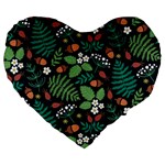 Pattern Forest Leaf Flower Motif Large 19  Premium Heart Shape Cushions