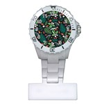 Pattern Forest Leaf Flower Motif Plastic Nurses Watch