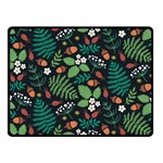 Pattern Forest Leaf Flower Motif Two Sides Fleece Blanket (Small)