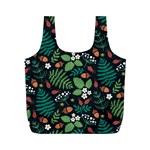 Pattern Forest Leaf Flower Motif Full Print Recycle Bag (M)