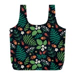 Pattern Forest Leaf Flower Motif Full Print Recycle Bag (L)