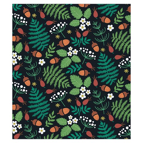Pattern Forest Leaf Flower Motif Drawstring Pouch (Small) from ArtsNow.com Back