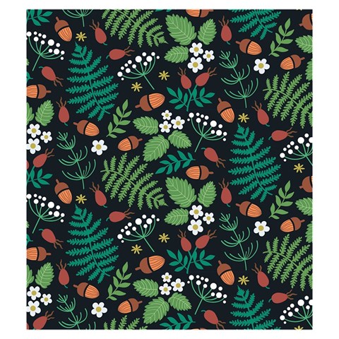 Pattern Forest Leaf Flower Motif Drawstring Pouch (Medium) from ArtsNow.com Front