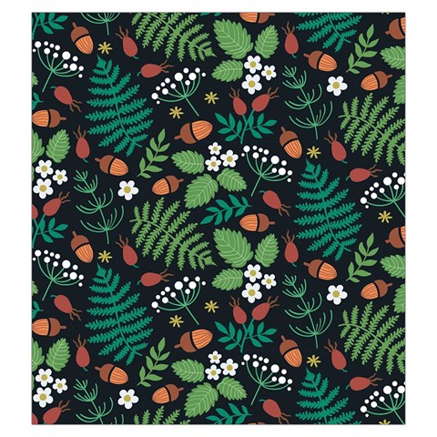 Pattern Forest Leaf Flower Motif Drawstring Pouch (Large) from ArtsNow.com Back