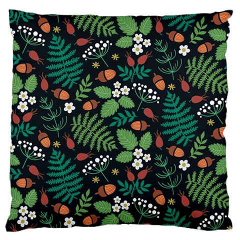 Pattern Forest Leaf Flower Motif Standard Premium Plush Fleece Cushion Case (Two Sides) from ArtsNow.com Front