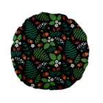 Pattern Forest Leaf Flower Motif Standard 15  Premium Flano Round Cushions