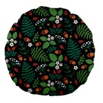 Pattern Forest Leaf Flower Motif Large 18  Premium Flano Round Cushions