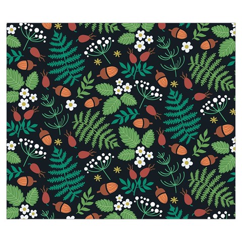 Pattern Forest Leaf Flower Motif Zipper Large Tote Bag from ArtsNow.com Front