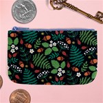 Pattern Forest Leaf Flower Motif Large Coin Purse