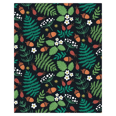 Pattern Forest Leaf Flower Motif Drawstring Pouch (XL) from ArtsNow.com Front
